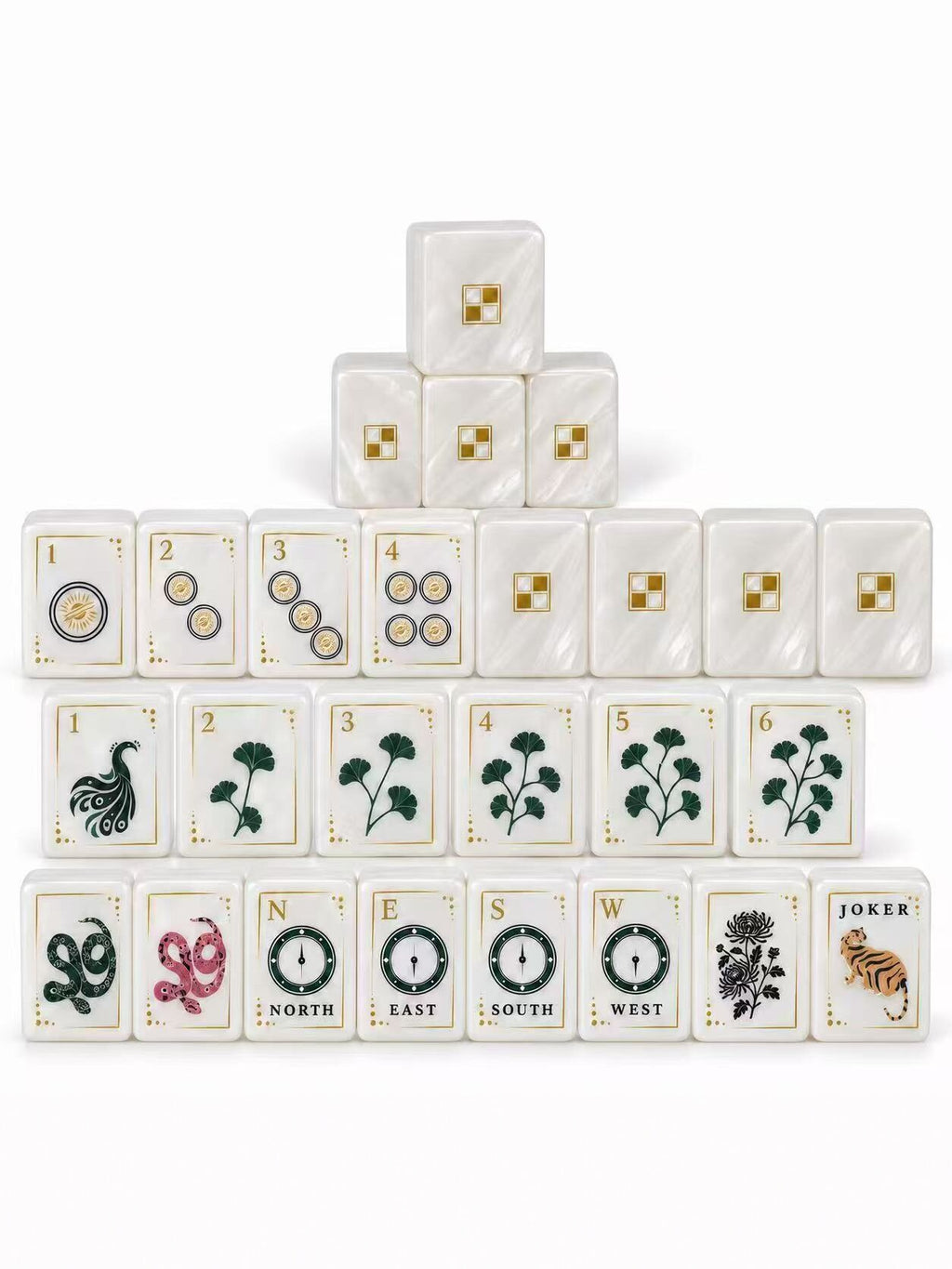 Retro floral and animal themed American Mahjong set