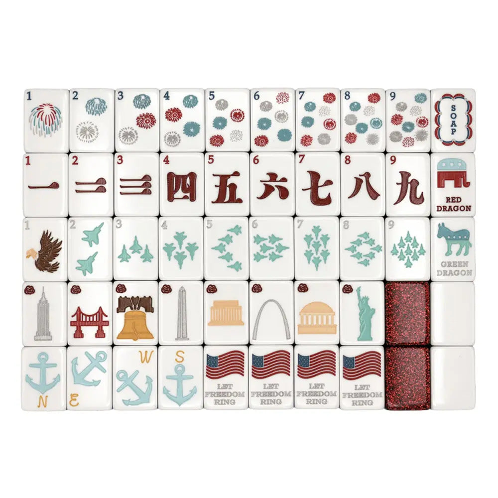 Red Glitter Patriotic Celebration American Mahjong Set – view 5