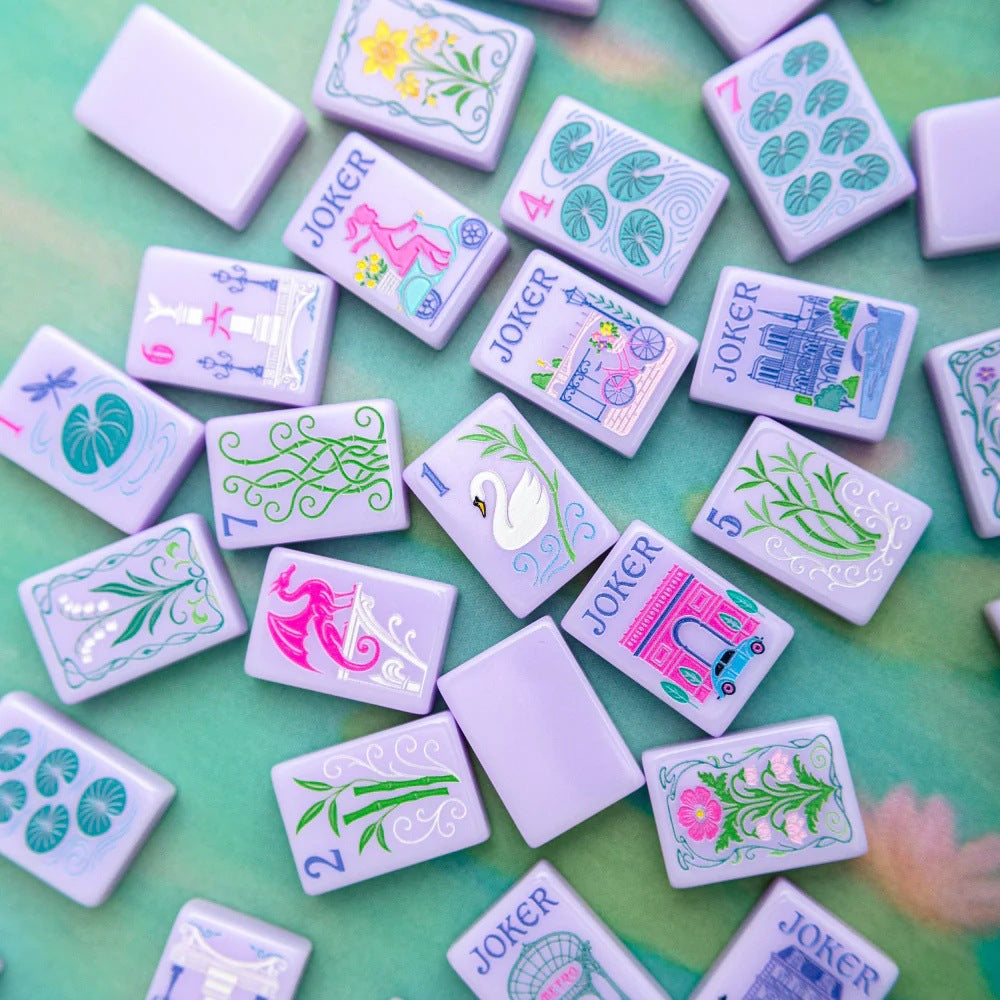 Lavender Purple Paris Eiffel Tower American Mahjong Set – view 2