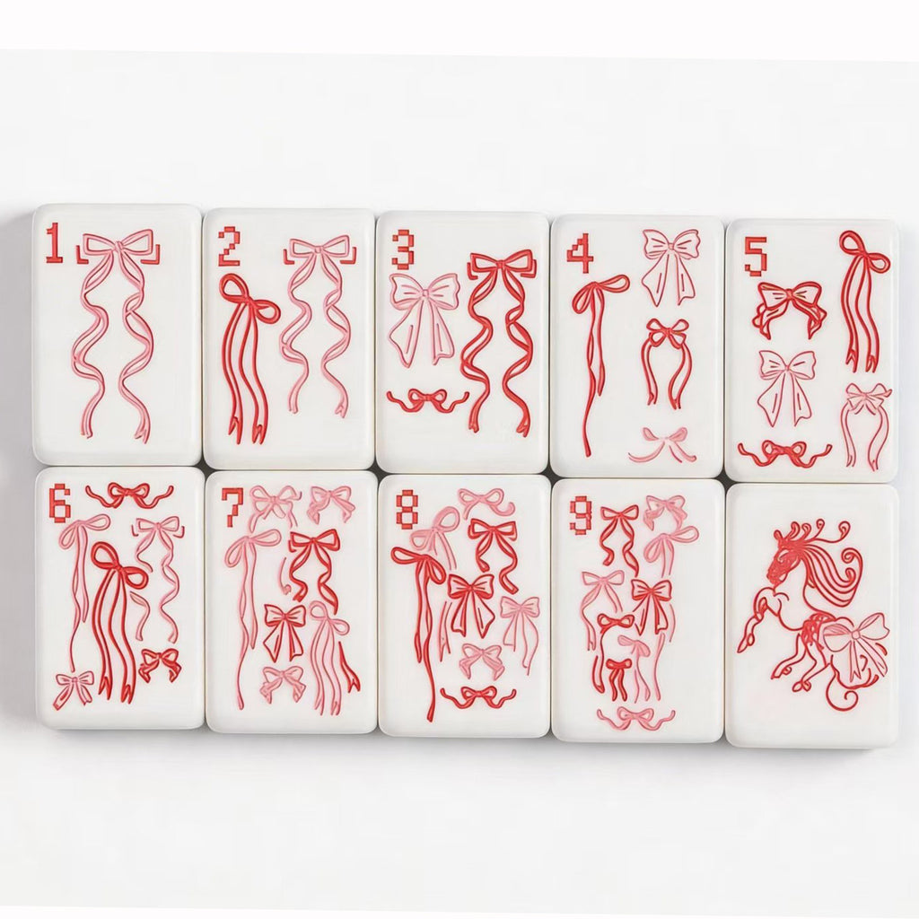 Blue Stripe Bow & Mermaid American Mahjong Set – view 3