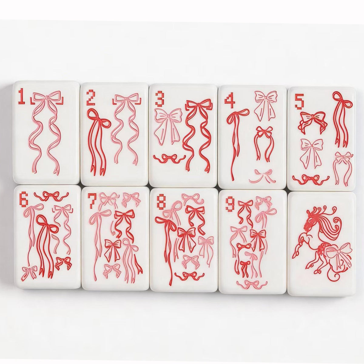 Blue Stripe Bow & Mermaid American Mahjong Set – view 3