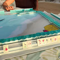 Water ripple pattern printed with beach American Mahjong
