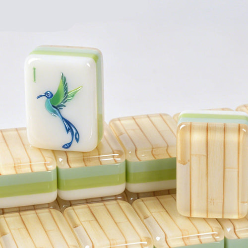 Bamboo-Grain Hummingbird American Mahjong Set