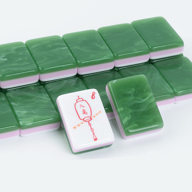 Green mother-of-pearl hand-painted American Mahjong – view 2
