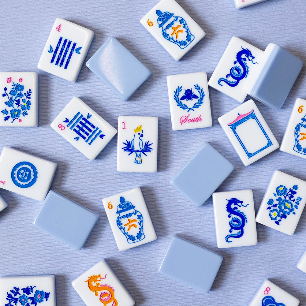 Periwinkle Chinoiserie Blue & White American Mahjong Set – view 2