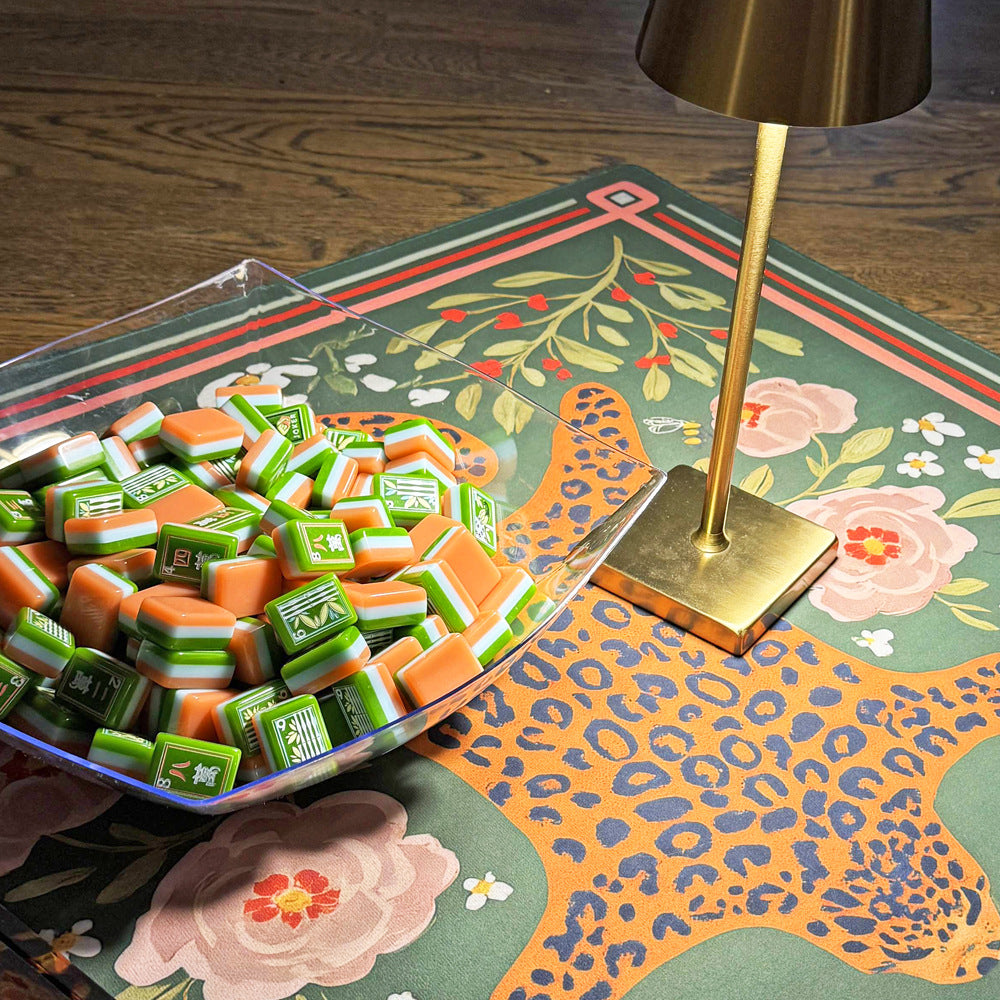 Orange 3-Layer Hand-Painted Acrylic American Mahjong Tiles – view 2