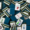 Navy Blue Garden Bird American Mahjong Set