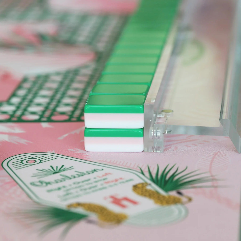 Green Palm Leaf Multi-Layer Acrylic American Mahjong Set – 160 Tiles – view 2