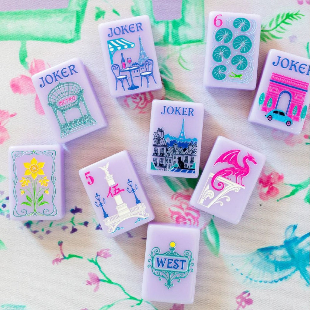Lavender Purple Paris Eiffel Tower American Mahjong Set – view 4