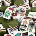 Olive Green Lion Dance & Peacock American Mahjong Set