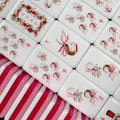 Hand-painted pink Christmas bow American Mahjong