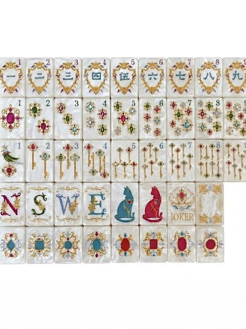 Baroque Pearl & Gold American Mahjong Set