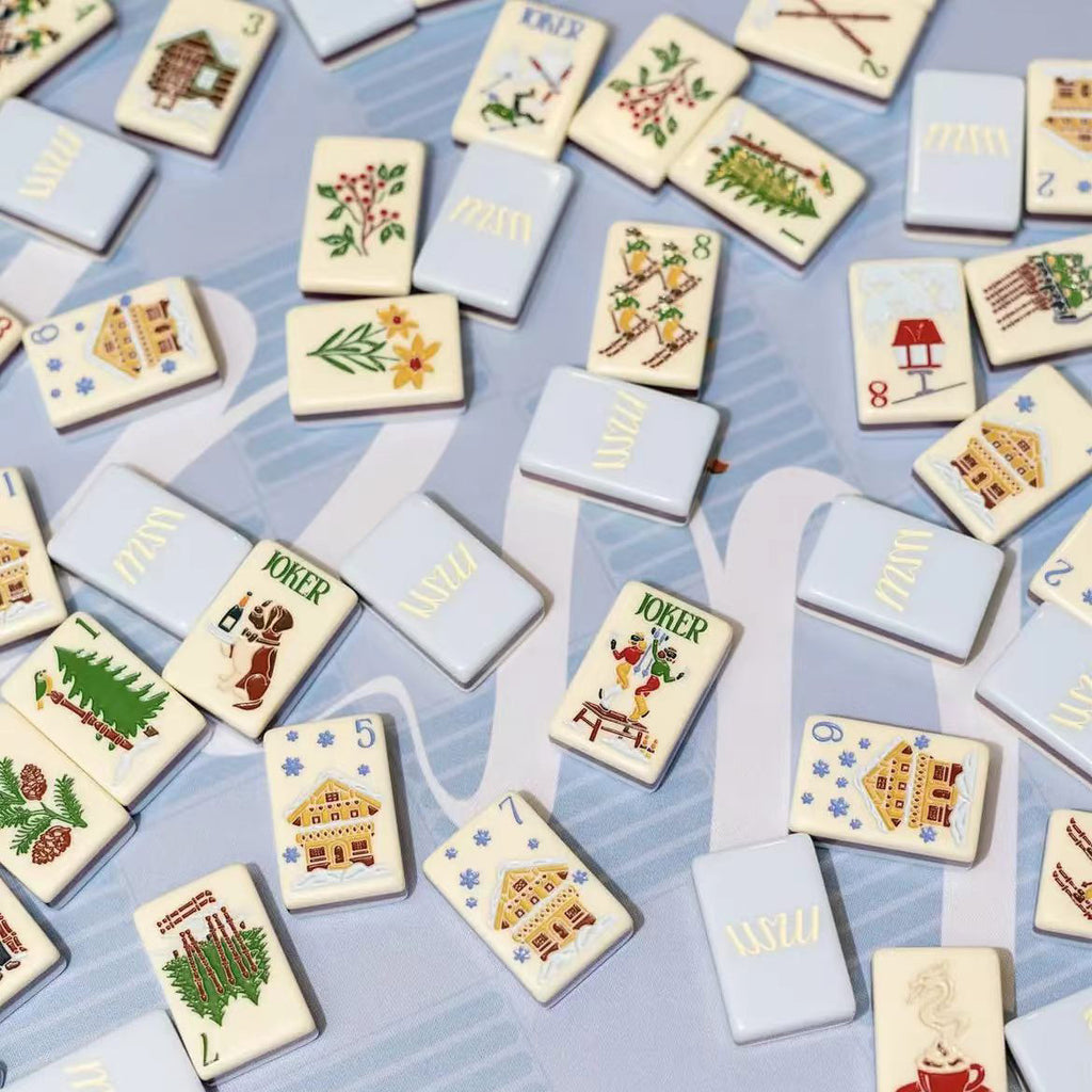 Winter Ski Chalet American Mahjong Set – view 4
