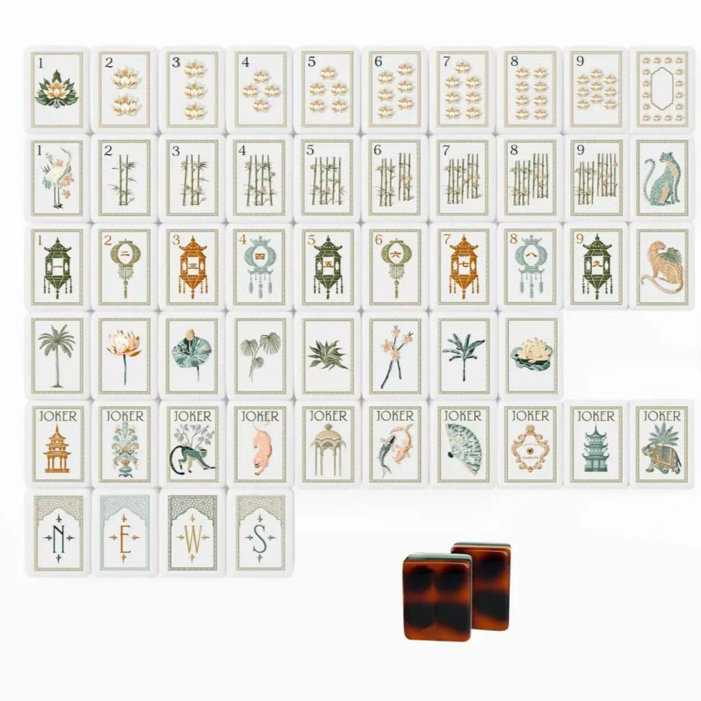 White Lotus 4-Layer Acrylic American Mahjong Set – view 3