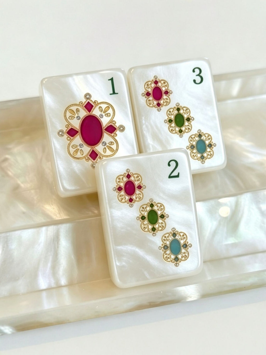 Baroque Pearl & Gold American Mahjong Set – view 3