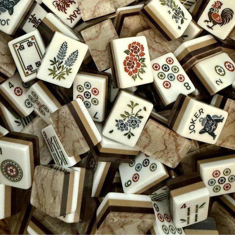 Light Marble Acrylic American Mahjong Set – 160 Tiles