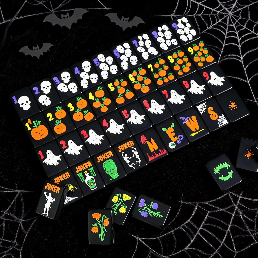 Halloween Black Hand-Painted American Mahjong – view 4