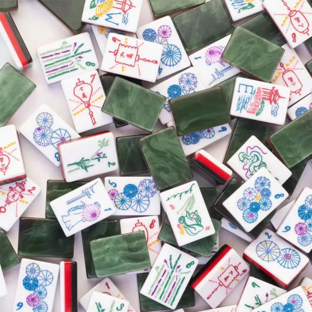 Emerald Green Marble American Mahjong Set