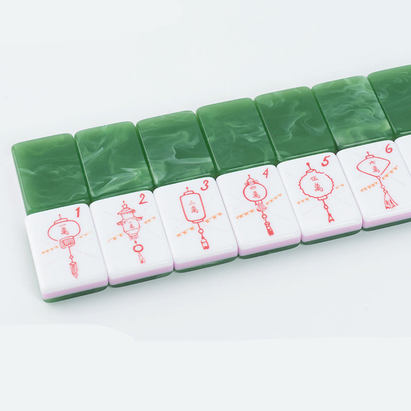 Green mother-of-pearl hand-painted American Mahjong – view 4