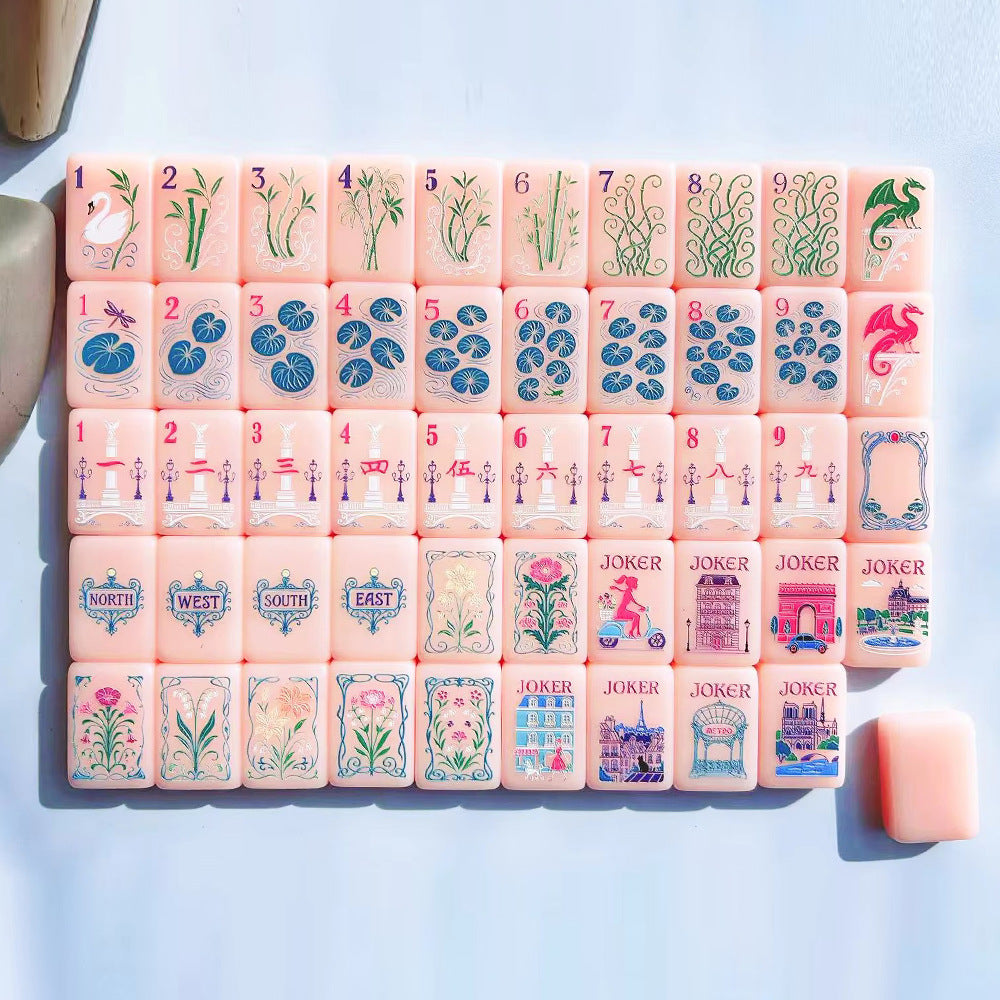 Peach Pink Paris American Mahjong Set – view 3