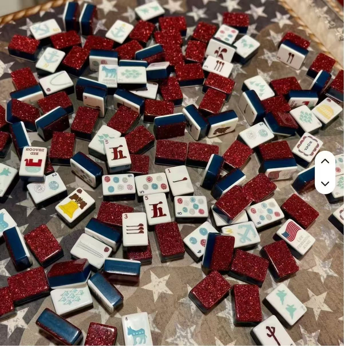 Red Glitter Patriotic Celebration American Mahjong Set – view 2