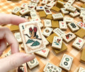 Mustard Yellow Crane & Cloud American Mahjong Set