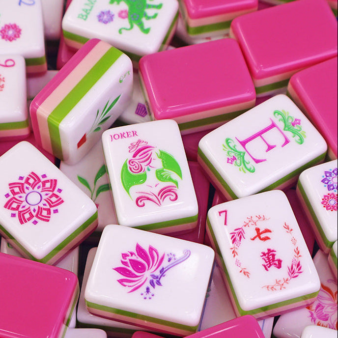 Hot Pink Lotus American Mahjong Set – view 2