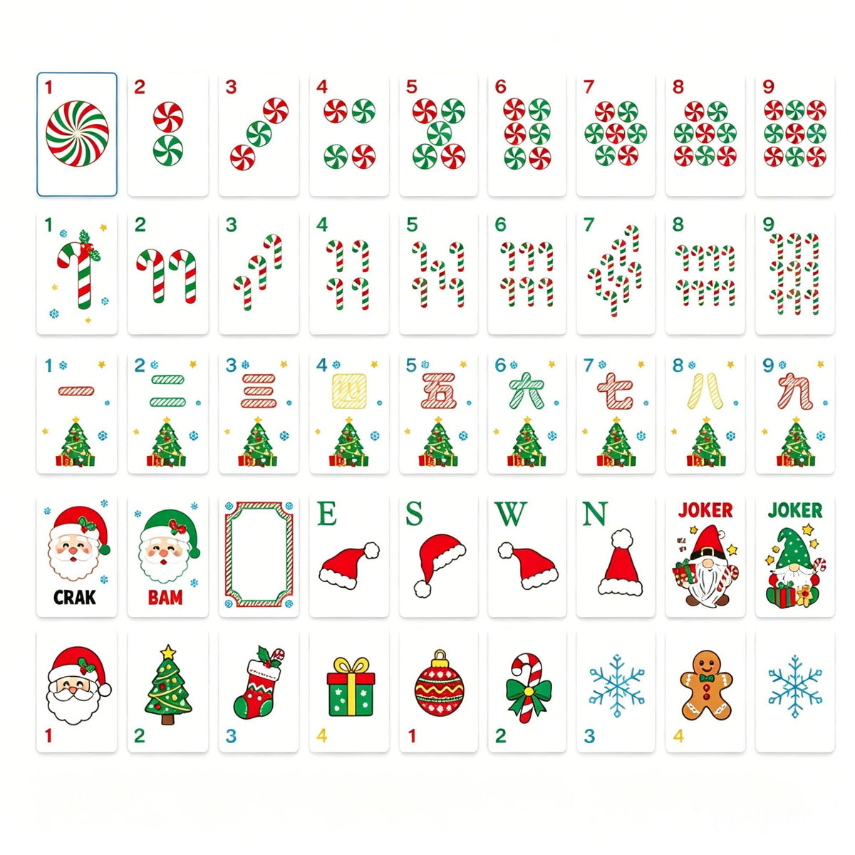 Peppermint Candy Christmas American Mahjong Set
