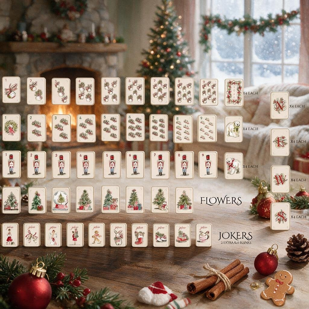 Hand-painted pink Christmas bow American Mahjong – view 2