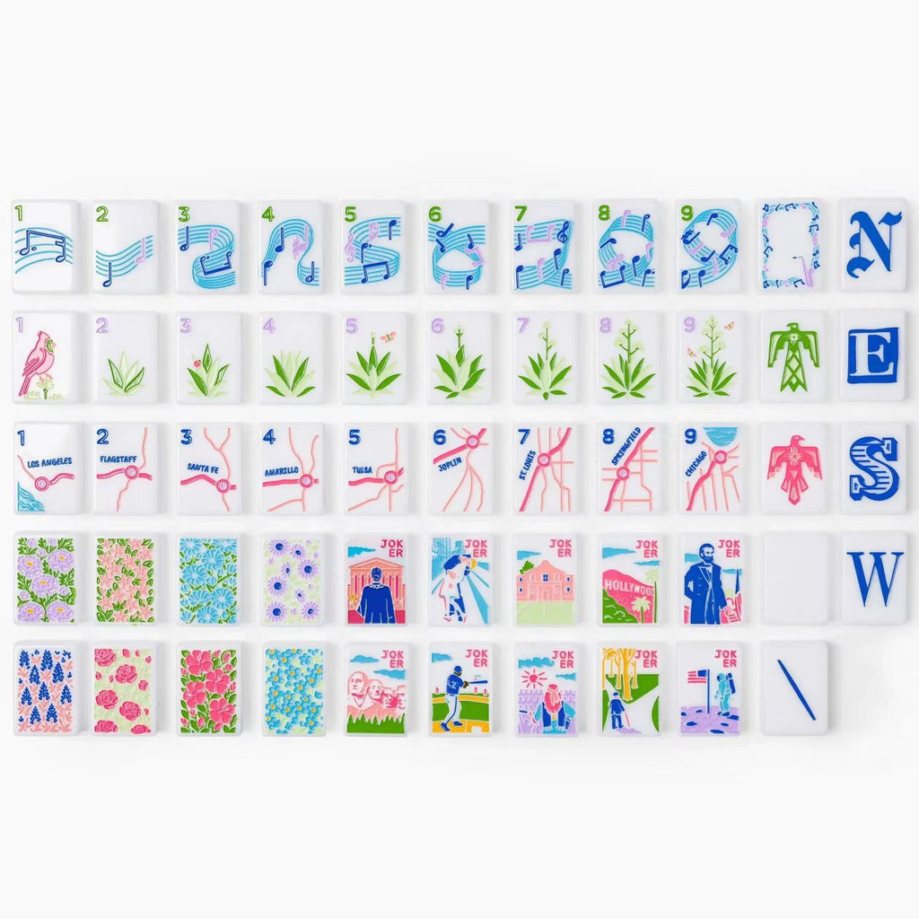Americana Baseball & Floral American Mahjong Set – view 3