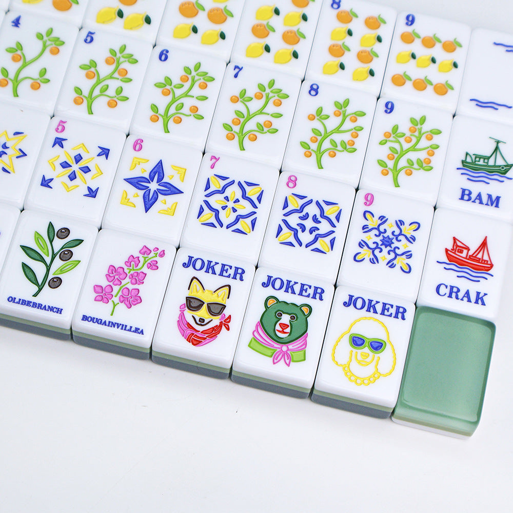 Dark green lemon jelly American mahjong