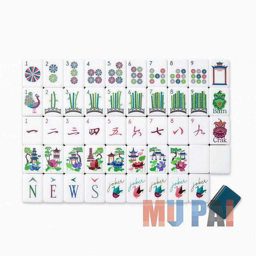 Navy Blue Garden Bird American Mahjong Set – view 4