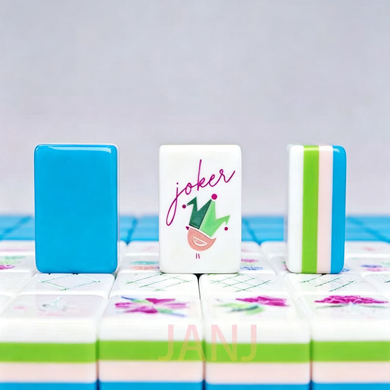 Sky Blue Modern Peacock American Mahjong Set – view 3