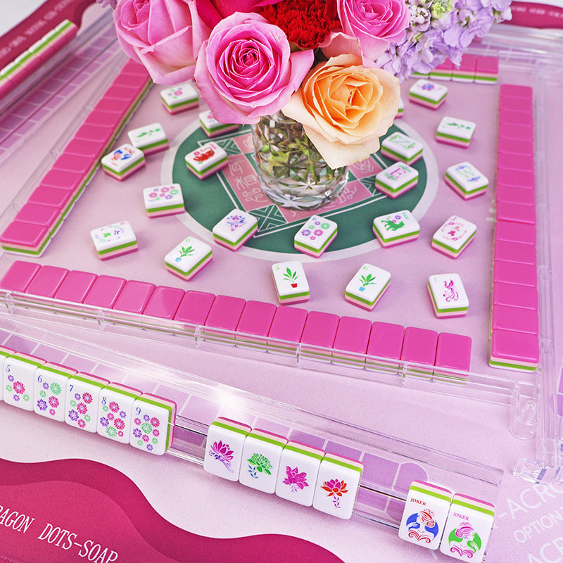 Hot Pink Lotus American Mahjong Set