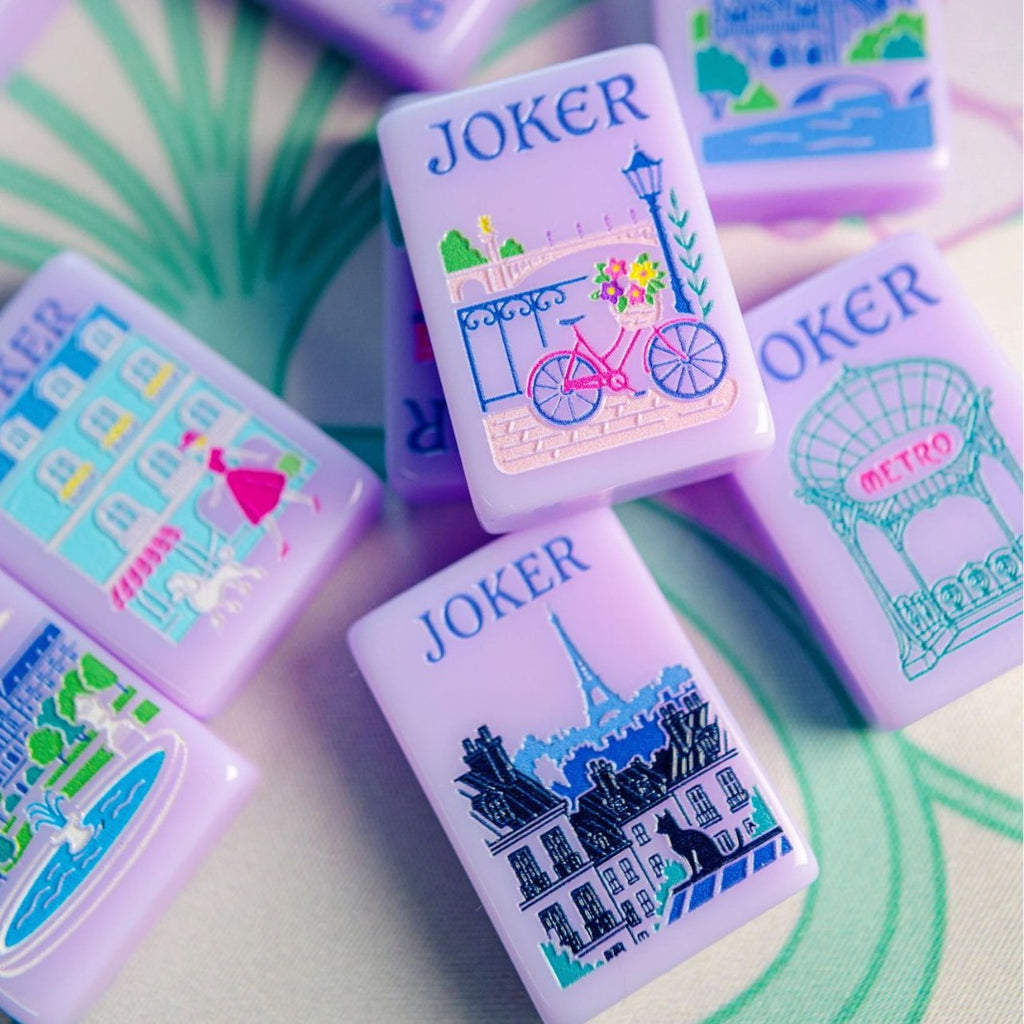 Lavender Purple Paris Eiffel Tower American Mahjong Set – view 3