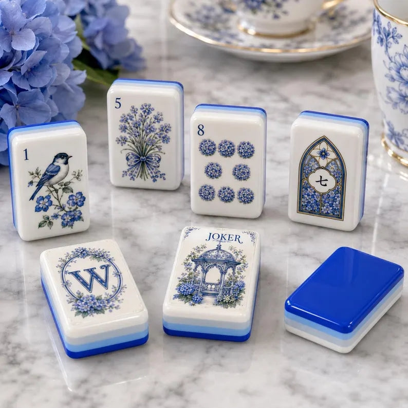 Hydrangea Acrylic American Mahjong Set – view 7