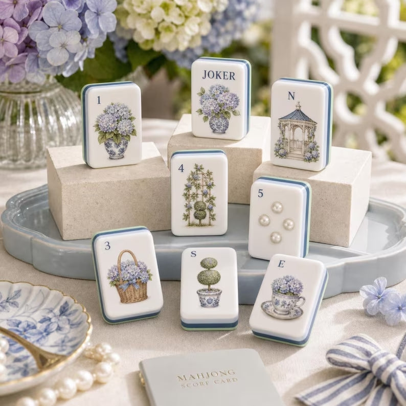Hydrangea Garden American Mahjong Set