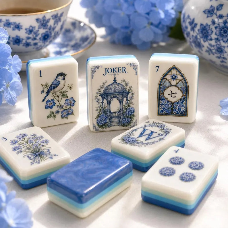 Hydrangea Acrylic American Mahjong Set – view 5