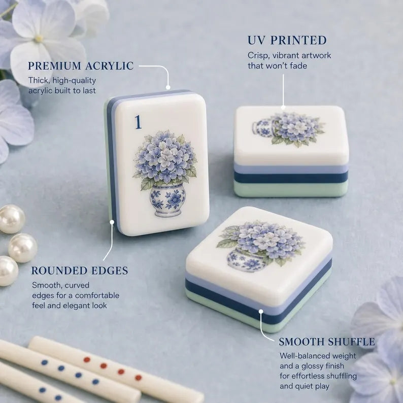 Hydrangea Garden American Mahjong Set – view 2