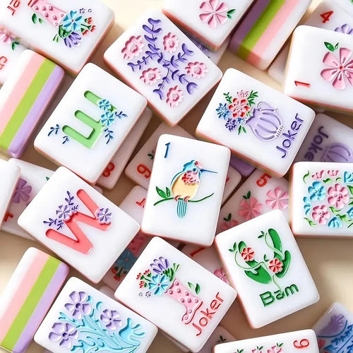 4-Layer Carved & Painted American Mahjong Set – 160 Tiles