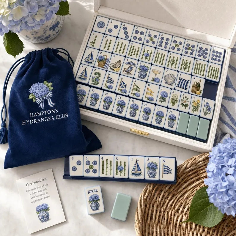 Hamptons Hydrangea Club American Mahjong Set – view 2