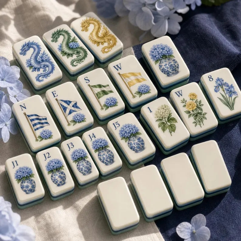 Hamptons Hydrangea Club American Mahjong Set – view 6
