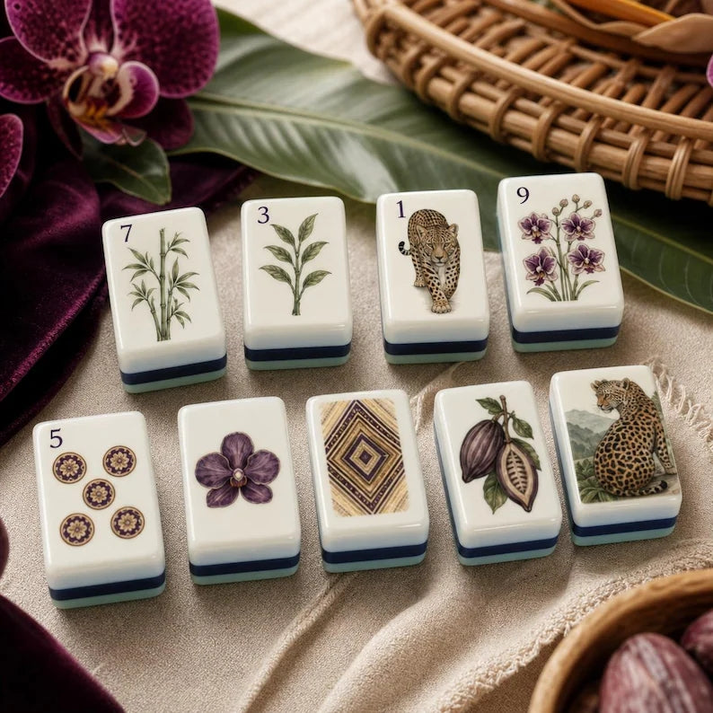 Vintage Orchid Herbarium American Mahjong Set – view 2