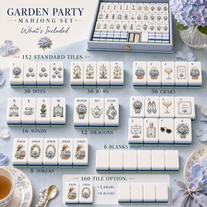 Hydrangea Garden American Mahjong Set – view 3