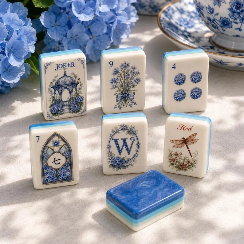 Hydrangea Acrylic American Mahjong Set – view 6