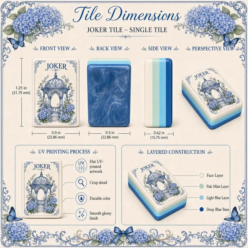 Hydrangea Acrylic American Mahjong Set – view 9