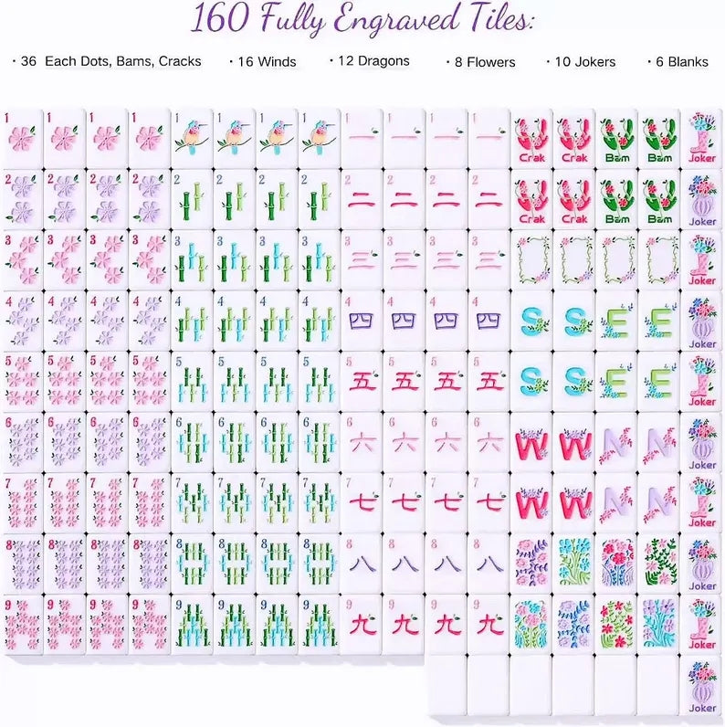 4-Layer Carved & Painted American Mahjong Set – 160 Tiles – view 4