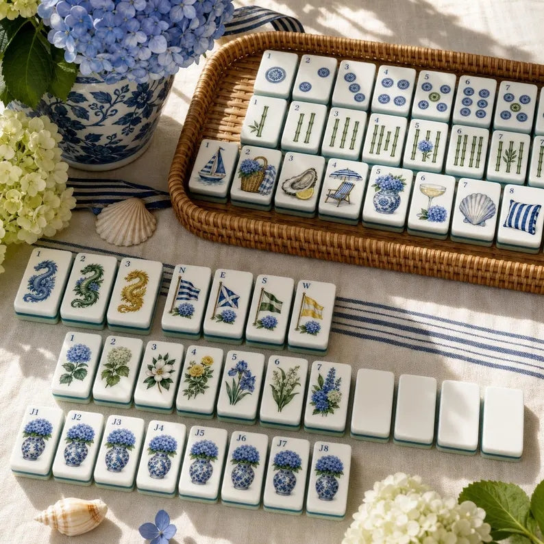 Hamptons Hydrangea Club American Mahjong Set