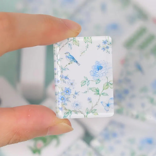 Blue Floral American Mahjong Set
