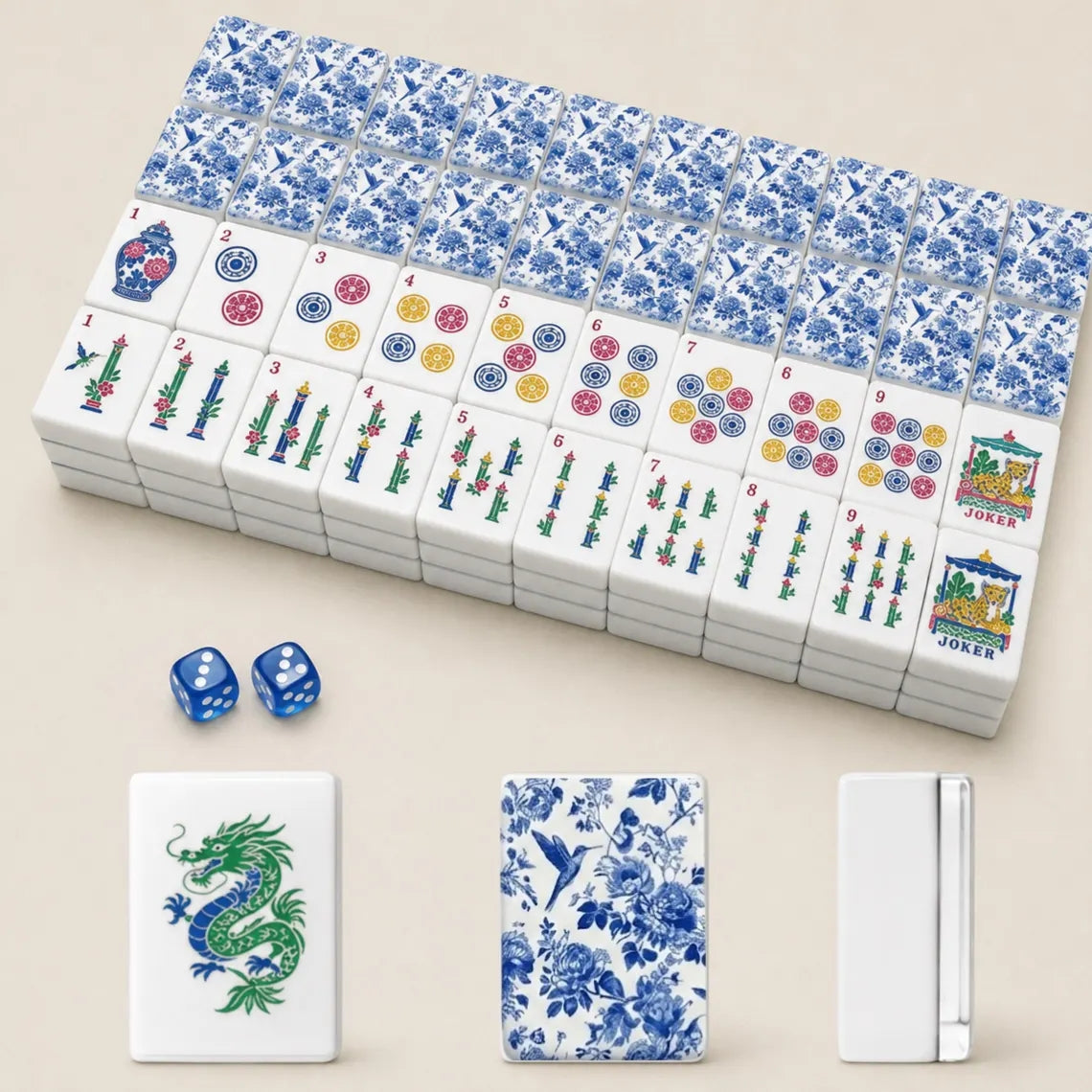 Blue & White American Mahjong Set – 160 Tiles – view 3